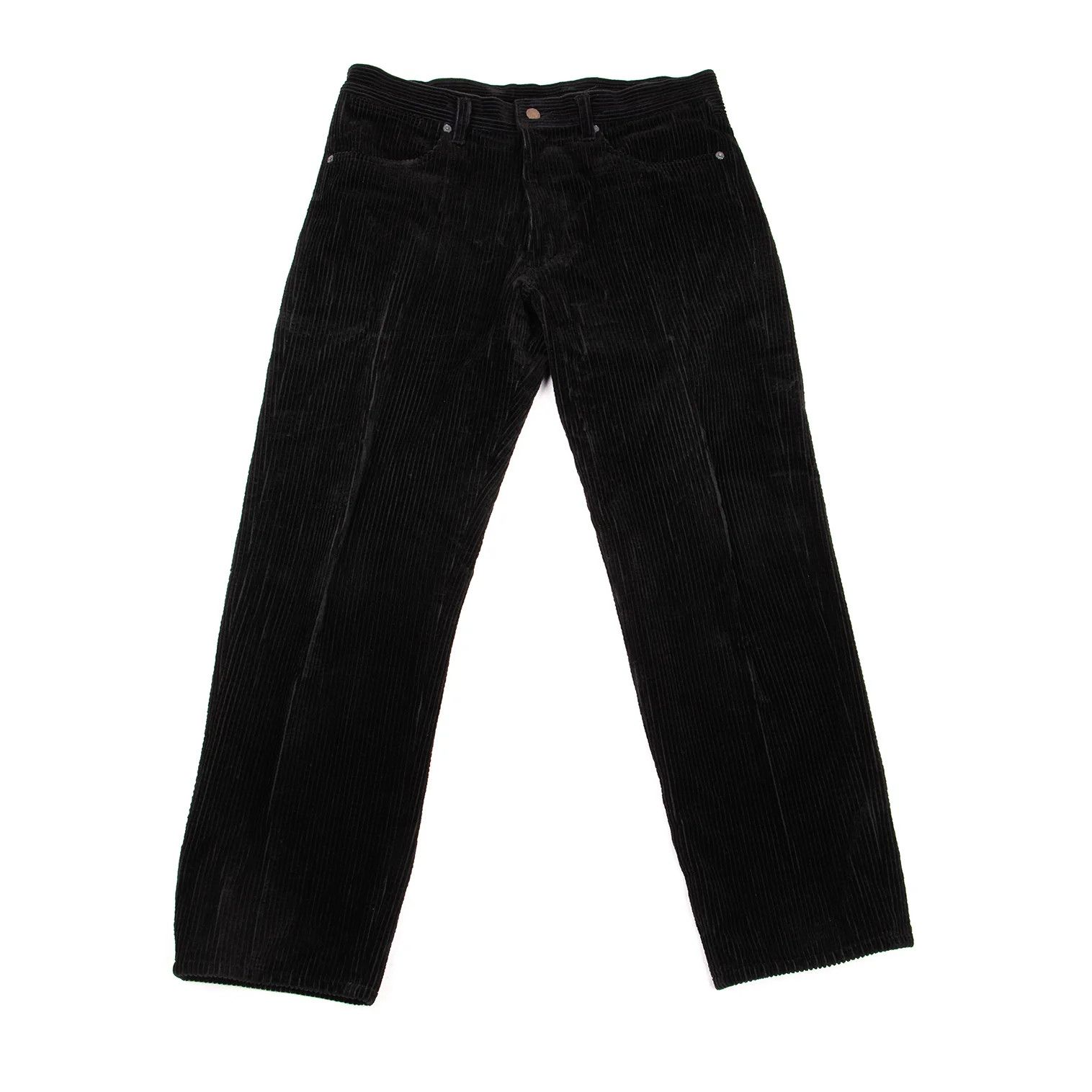 Issey Miyake Corduroy Straight Pants in Black, Size XL Size US 38 / EU 54 - 1 Thumbnail