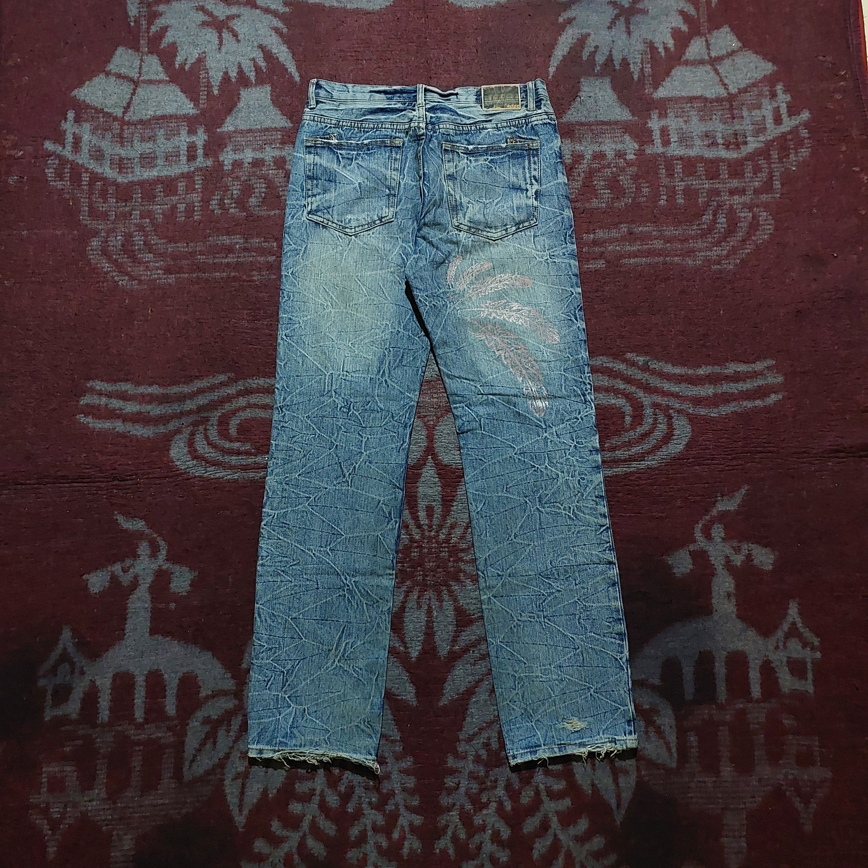 Tornado Mart Edge Rupert feather tendon pattern distressed denim Size US 32 / EU 48 - 2 Thumbnail