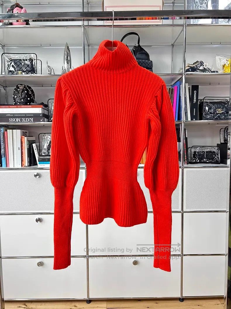 Dior Dior Orange-red semi-high collar lantern sleeve waist swea Size XS / US 0-2 / IT 36-38 - 1 Thumbnail
