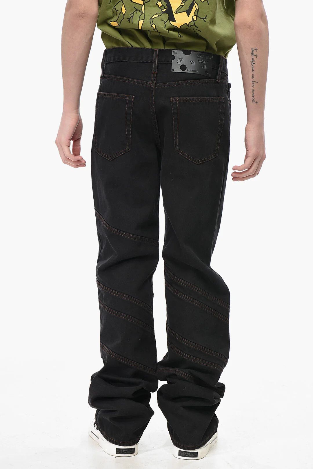 Off-White og1mm0526 Straight Leg Jeans in Black Size US 31 - 2 Thumbnail