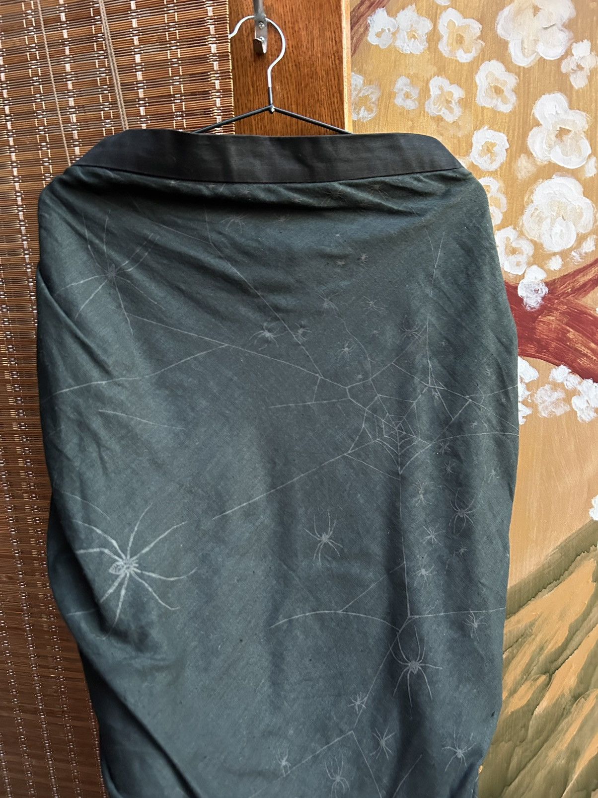Vintage Sarah Whitworth Spider Web Ruched Skirt Black Goth Y2K Alt Size 26" / US 2 / IT 38 - 5 Thumbnail
