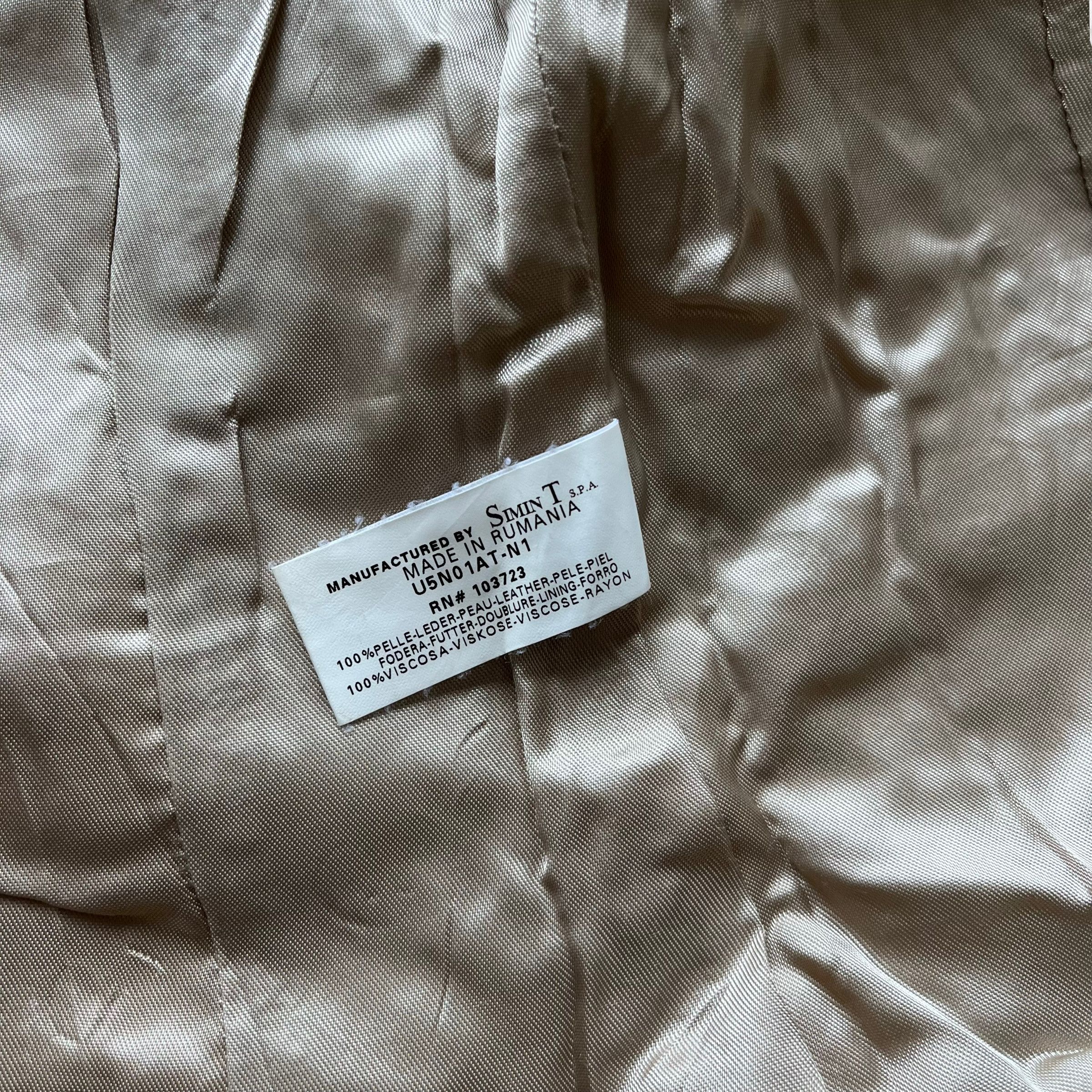 Armani Vintage Y2K Women's Armani Jeans Cream Leather Blazer Size S / US 4 / IT 40 - 3 Thumbnail