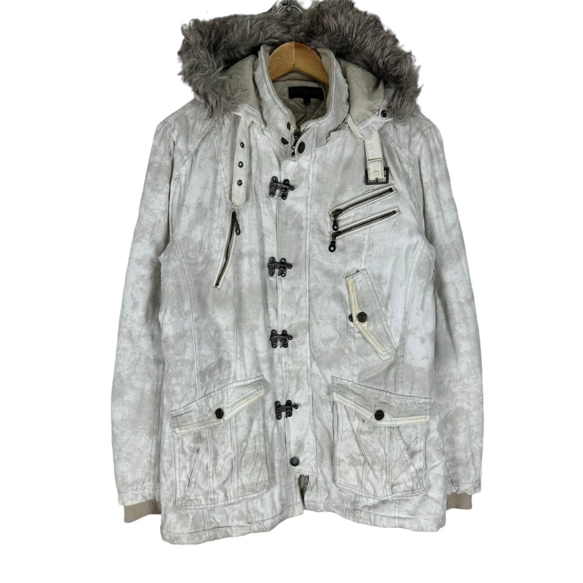 In The Attic ☀️IN THE ATTIC FUR HOODIE DENIM JACKET Size US L / EU 52-54 / 3 - 2 Thumbnail