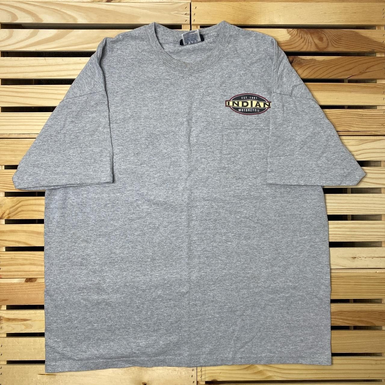 Indian Motorcycle Vintage Indian Motorcycles Gray Pocket Biker Tee Size 2XL Size US XXL / EU 58 / 5 - 2 Thumbnail