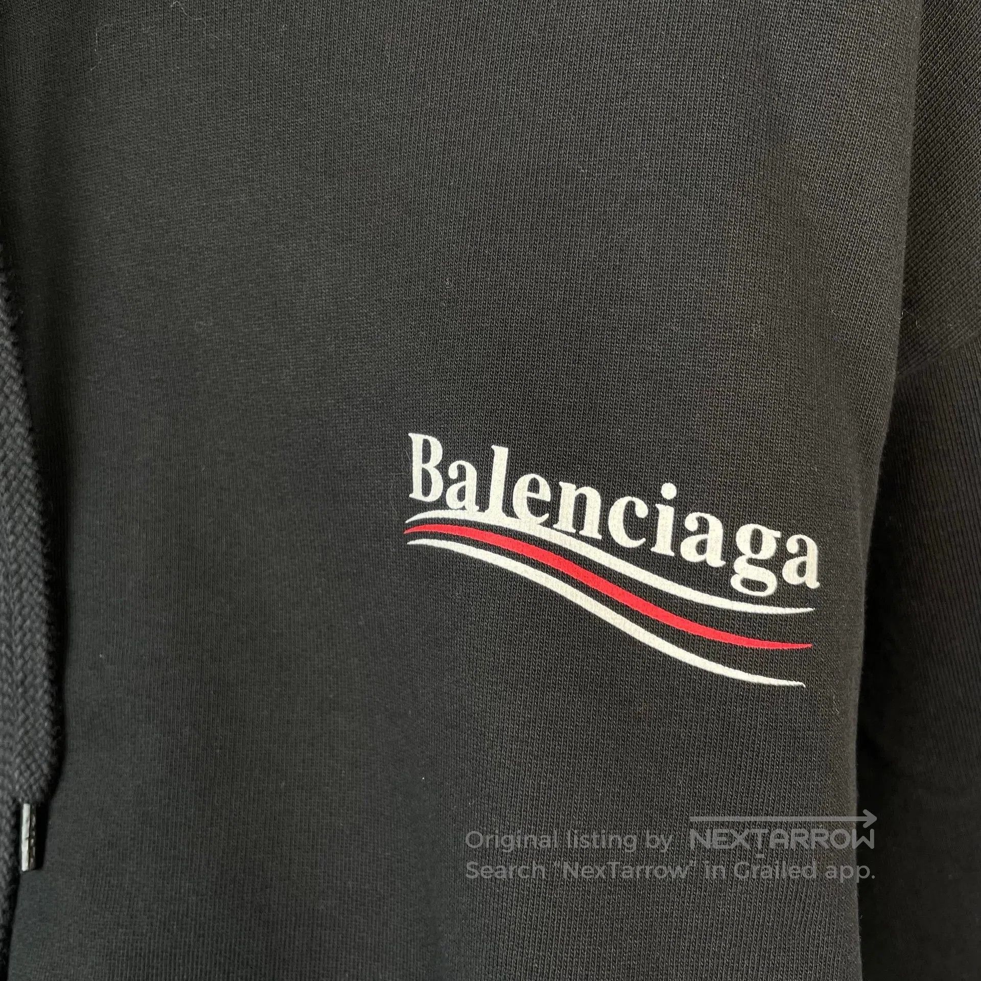 Balenciaga Balenciaga Coke Wave Logo Hooded Sweatshirt Jacket Black| Size US M / EU 48-50 / 2 - 2 Thumbnail