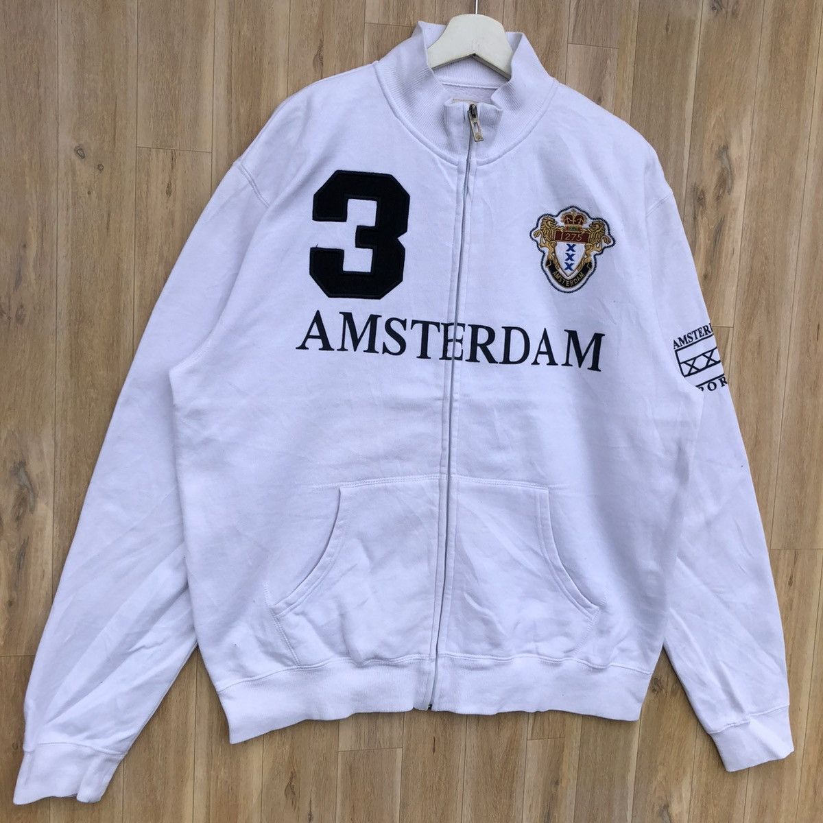 Vintage Vintage Amsterdam Sports Zipper Pullover Sweatshirt Size US L / EU 52-54 / 3 - 2 Thumbnail