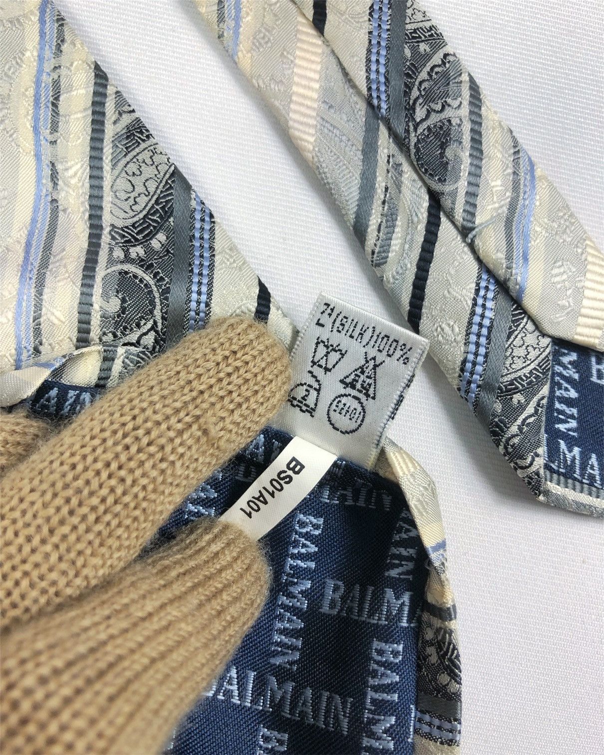 Balmain Rare Balmain Silk Tie Size ONE SIZE - 8 Thumbnail