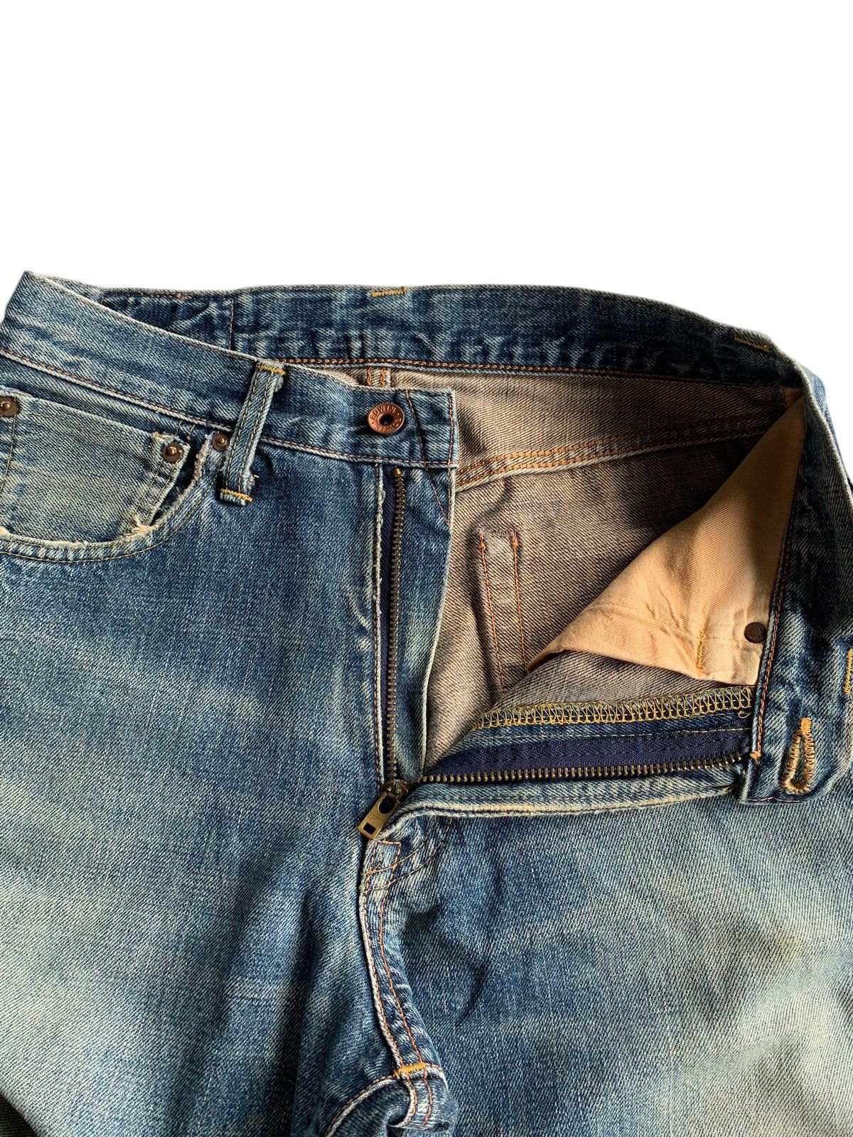 Edwin × If Six Was Nine × Jean EDWIN 505X SELVEDGE MUDWASH DISTRESSED DENIM Size US 28 / EU 44 - 12 Thumbnail