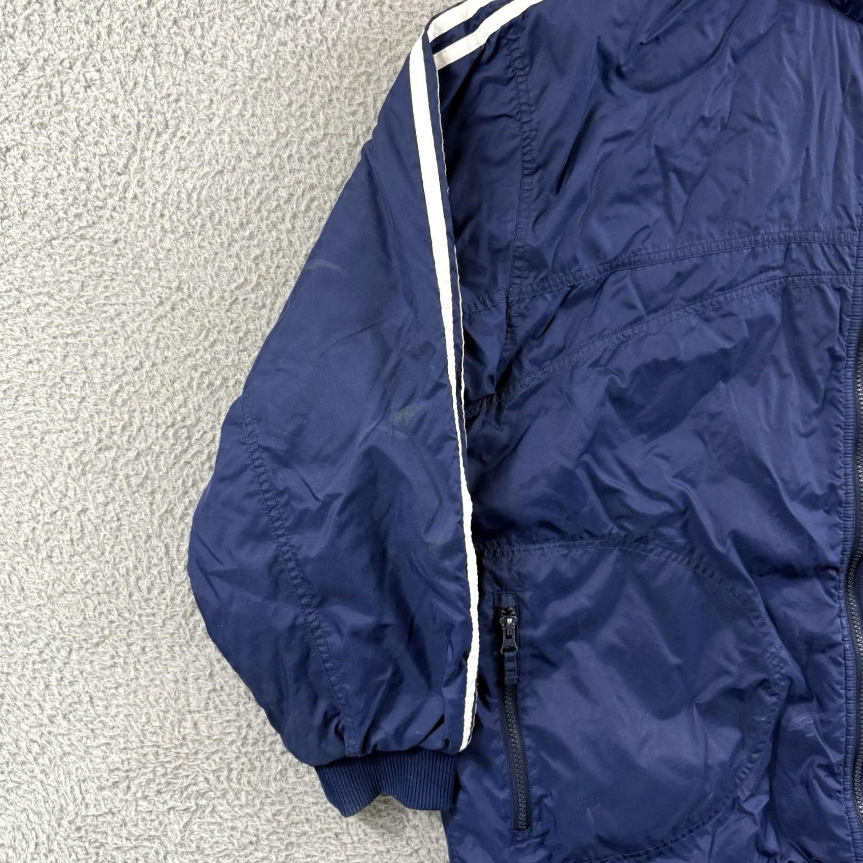 Adidas VINTAGE Adidas Jacket Men XL Blue Reversible Full Zip 90s Sport Hooded Puffer Size US XL / EU 56 / 4 - 4 Thumbnail