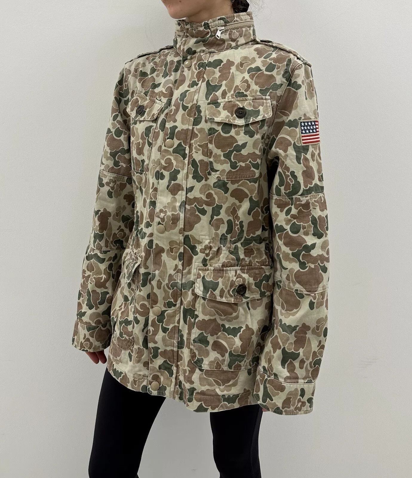 Polo Ralph Lauren Polo Ralph Lauren Military USA Flag Camo Women Jacket Army Size XXL / US 16-18 / IT 52-54 - 1 Thumbnail