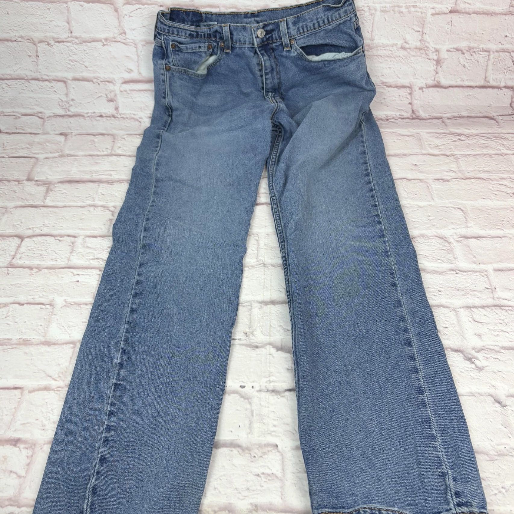 Levi's Levi's 505 Jeans Mens Regular Straight 32x30 Medium Blue Denim Size US 32 / EU 48 - 2 Thumbnail