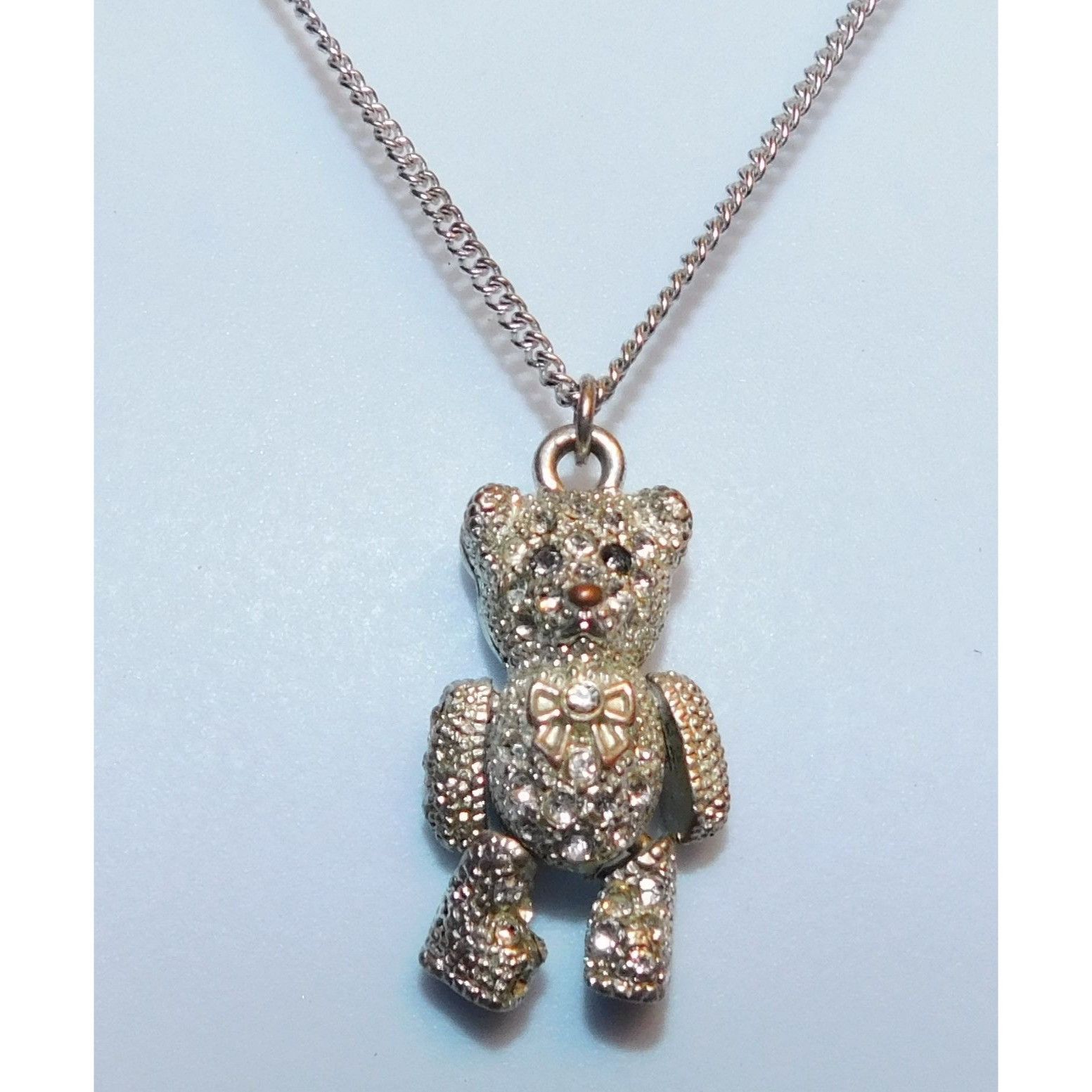 Other Articulated Rhinestone Bear Pendant Necklace Size ONE SIZE - 4 Thumbnail
