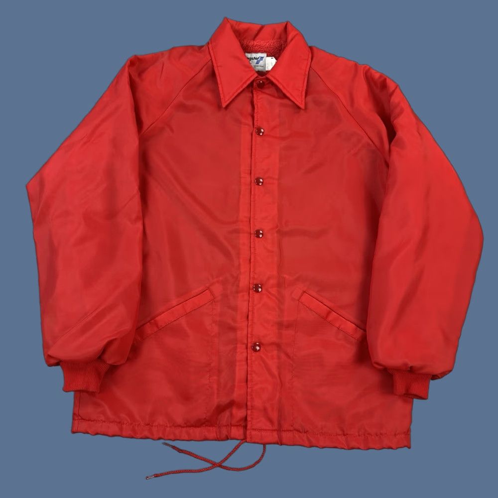 Coach VINTAGE Swingster Coach Jacket Mens Medium Red Fleece Lined Snap Front 90s USA Size US M / EU 48-50 / 2 - 1 Thumbnail