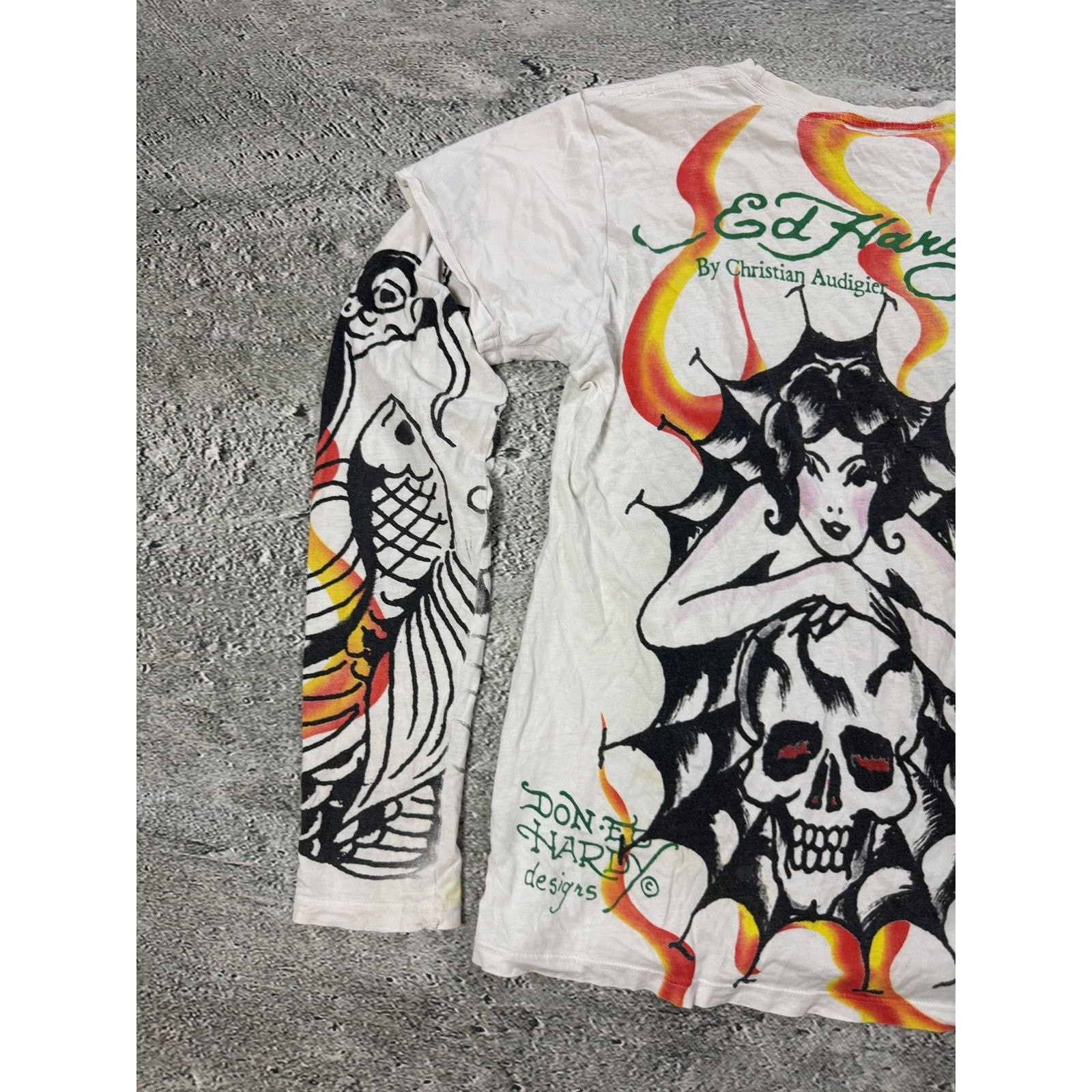 Ed Hardy Ed Hardy Christian Audigier vintage white longsleeve t-shirt Size US M / EU 48-50 / 2 - 8 Thumbnail