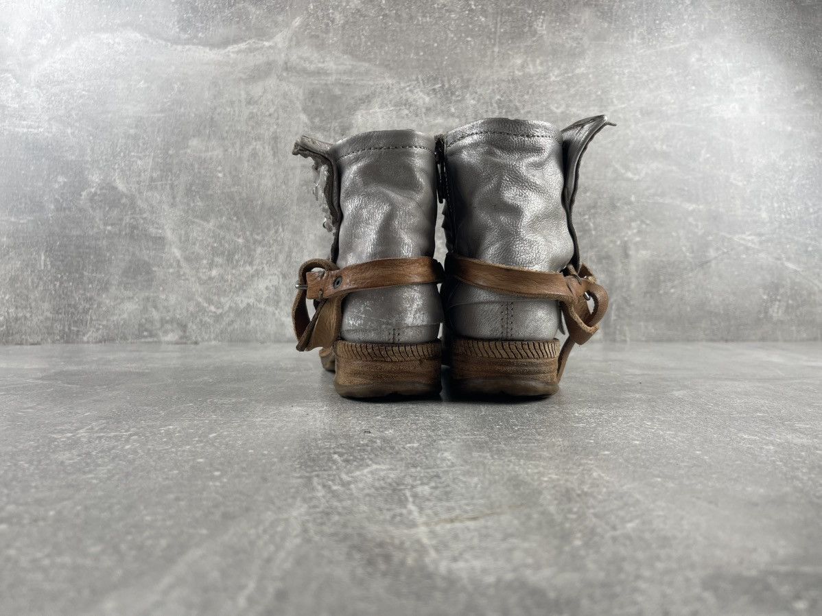 Vintage A.S.98 Archive Silver Straps Glitter Leather Boots Size US 7 / IT 37 - 11 Thumbnail