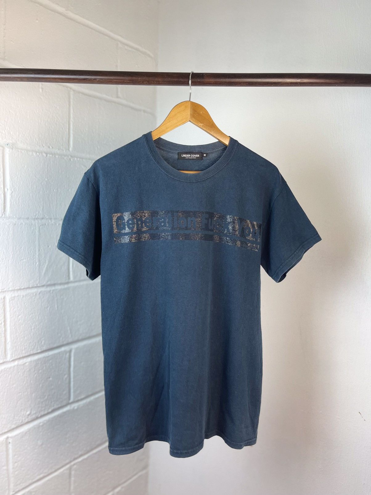 image of Jun Takahashi x Undercover 2000S Undercover ‘Generation Fuck You’ Tee in Dark Blue (Size Medium)