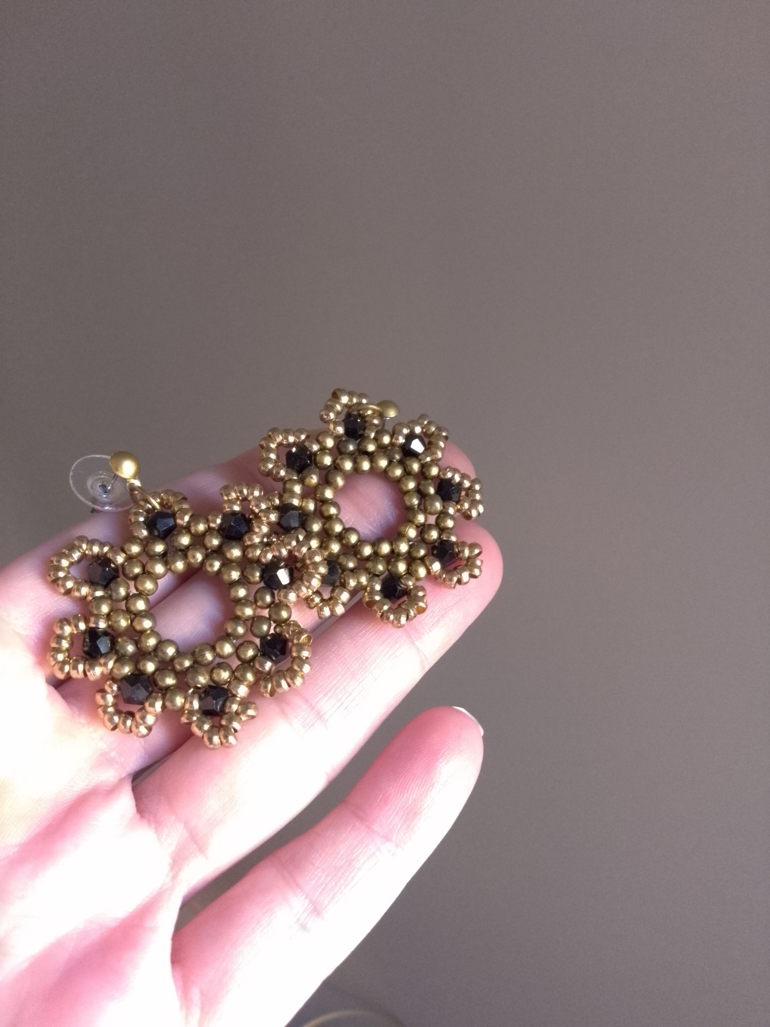 Handmade Necklace black pearls Vintage style Pendant Earrings Size ONE SIZE - 10 Thumbnail