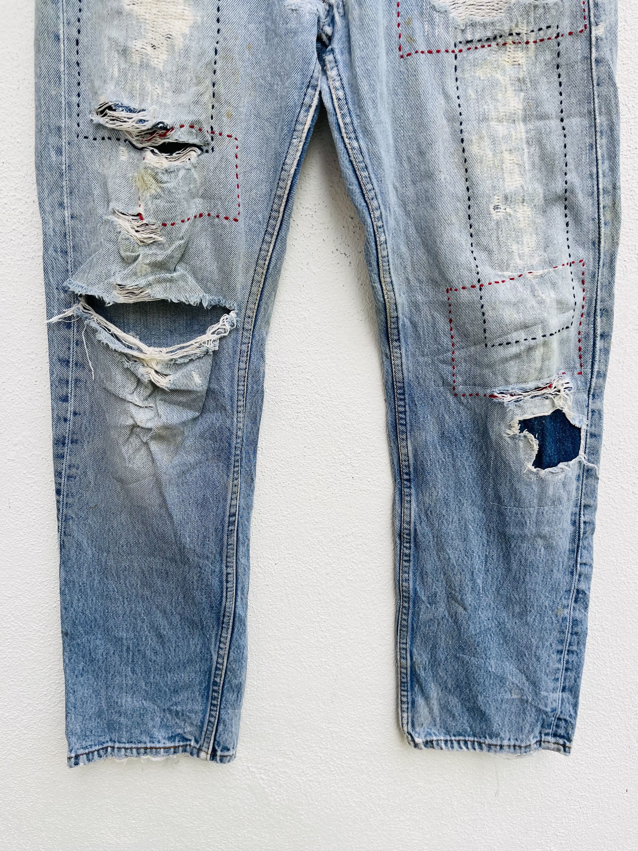 Japanese Brand × Levi's Vintage Clothing Vintage Levis Distressed Japanese Designer Style Size US 30 / EU 46 - 4 Thumbnail
