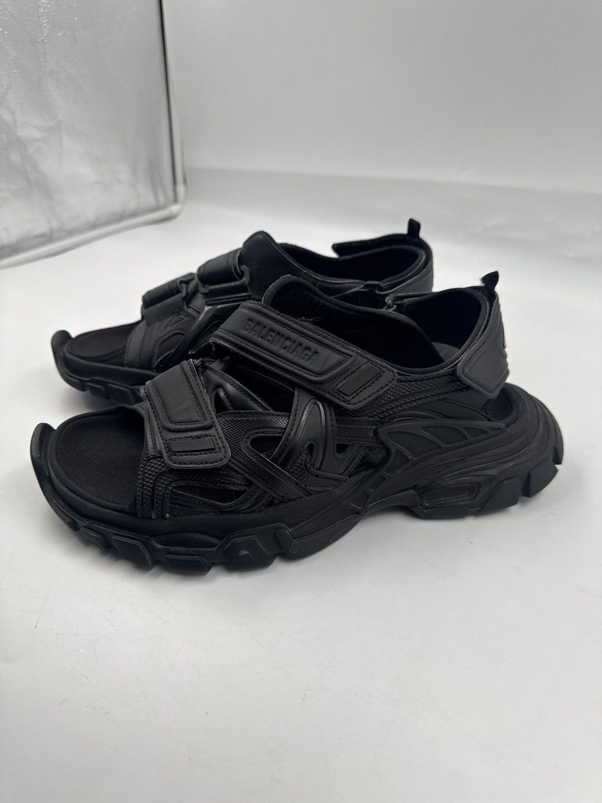 size 42 - Balenciaga Track Sandals Triple Black Straps Balenciaga Neoprene Rubber Womens Track Sandals Black Size37  main image 3