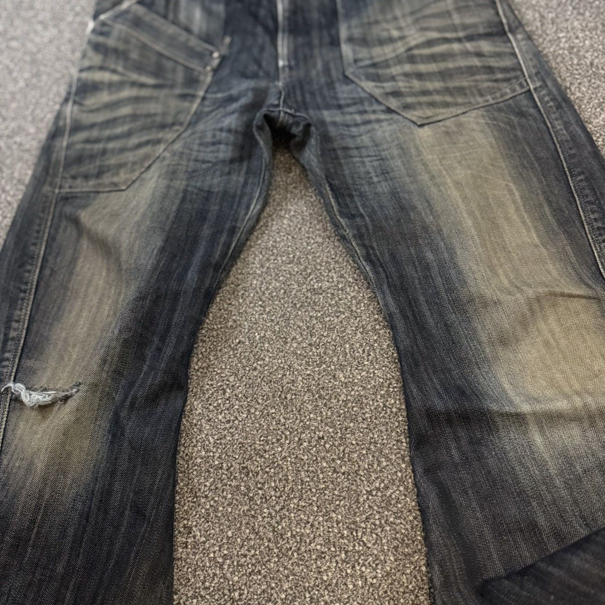 Edwin 🇯🇵 Vintage 90s Japanese Distressed Edwin Curve Black Denim Size US 31 - 6 Thumbnail