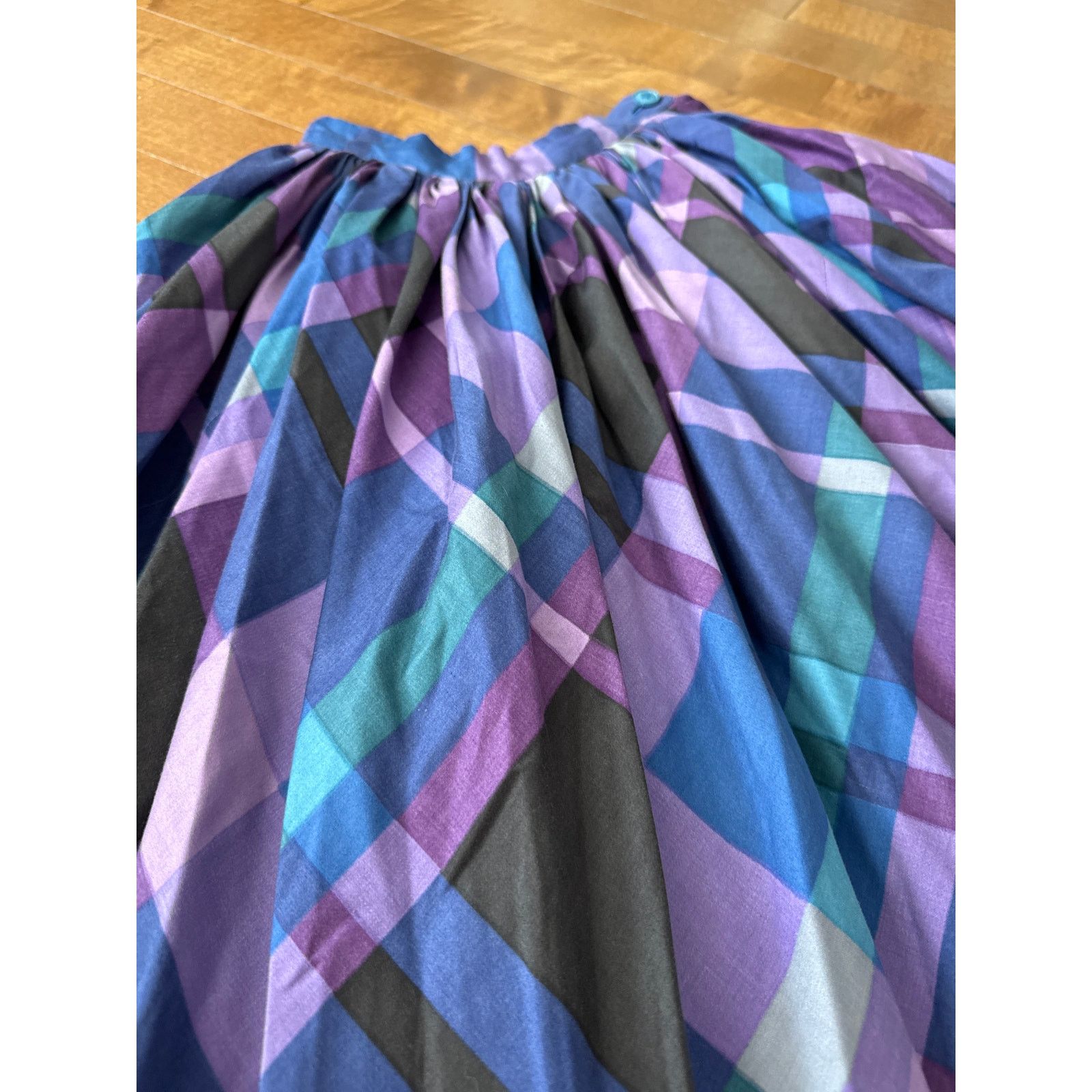 Vintage Vtg 50's circle plaid skirt Modern Jr by Gale & Gale TABIT Size 22" - 12 Thumbnail