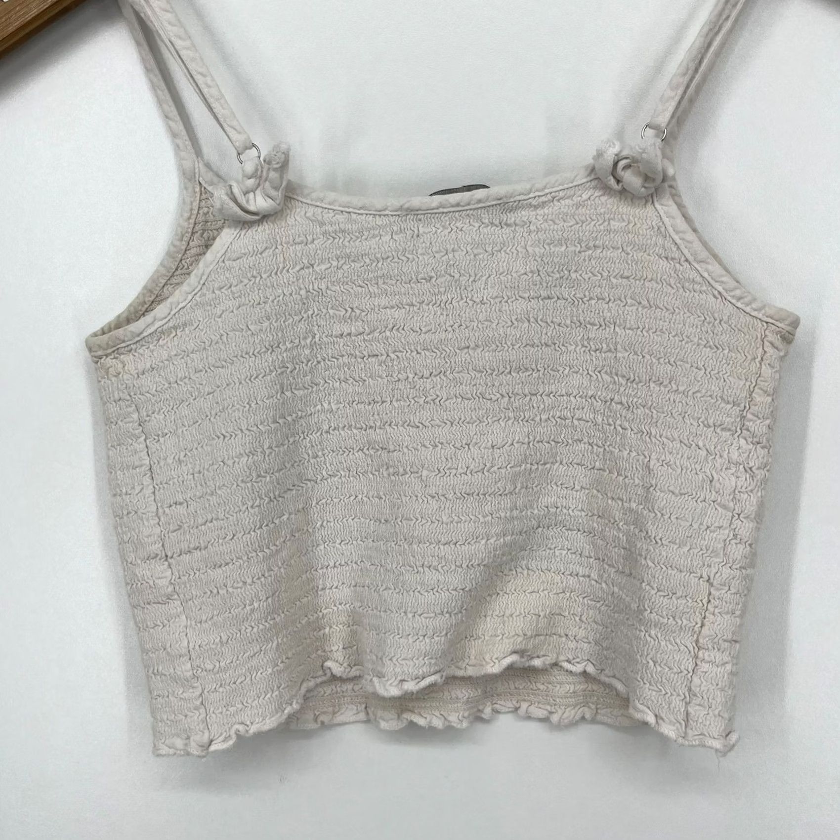 Brandy Melville Brandy Melville Cropped Tank Top Women's One Size White Ruffled Strappy Size ONE SIZE - 7 Thumbnail
