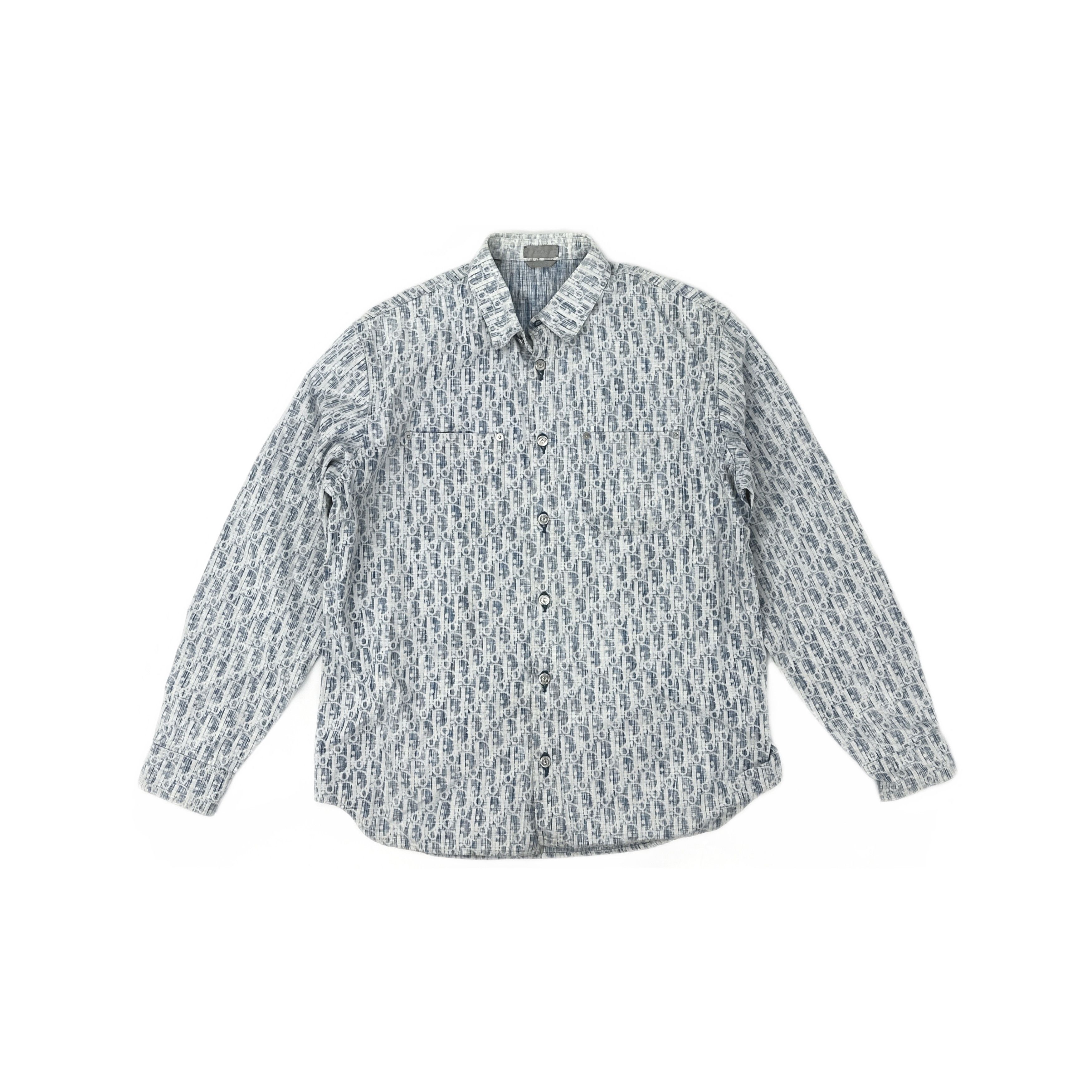 Dior Dior Oblique Kasuri Print Shirt Size M Size US XXS / EU 40 - 1 Thumbnail