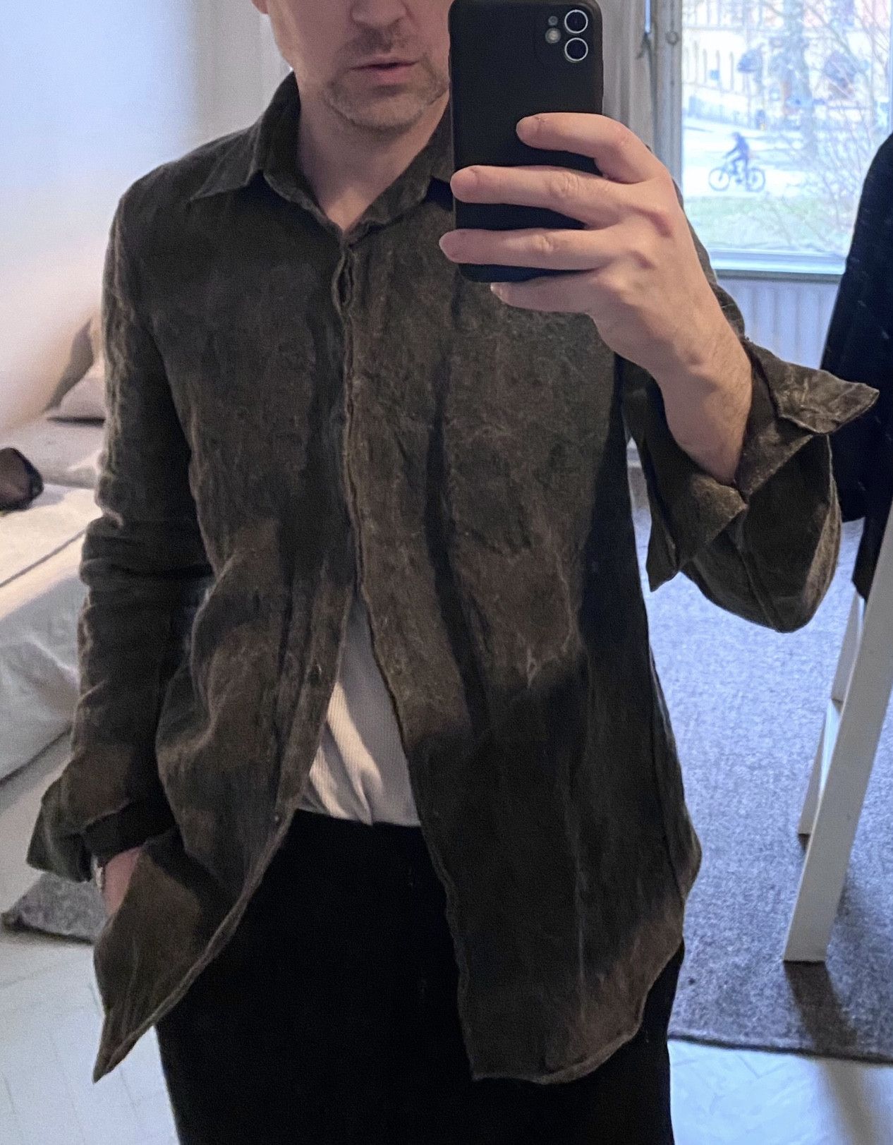 Carpe Diem LMALTIERI MARBLED GREY LINEN OVER SHIRT Size US L / EU 52-54 / 3 - 4 Thumbnail