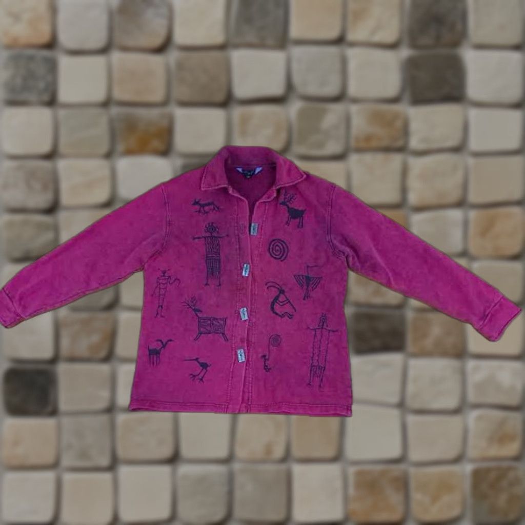 Vintage VINTAGE Bfofo Shirt Long Sleeve Button-Up Cotton Purple Southwestern Print Aztec Metal Button Heavy Canvas Women S Regular Size S Size S / US 4 / IT 40 - 1 Thumbnail