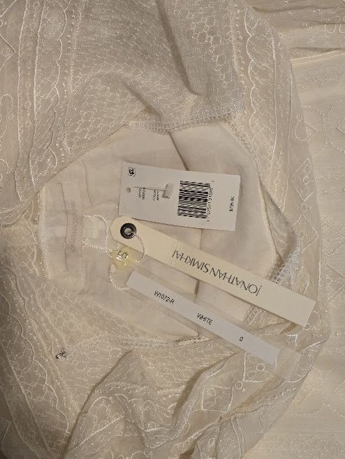 Jonathan Simkhai White Embroidered Cold Shoulder Mini Dress Size XXS / US 00 / IT 34 - 8 Thumbnail