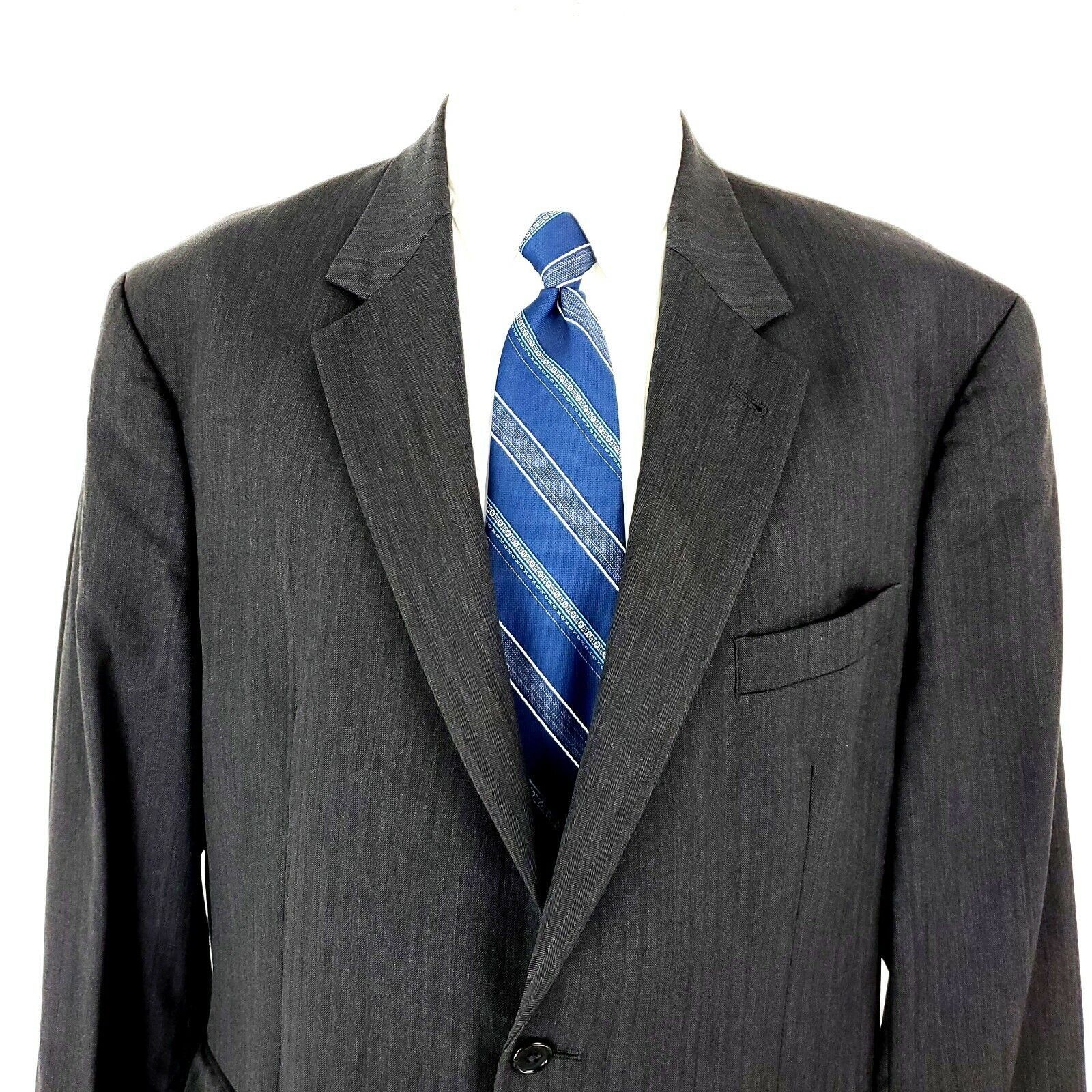 Jos. A. Bank Jos A Bank Wool 2 Button Signature Collection Blazer 44R Gra Size 44R - 1 Thumbnail