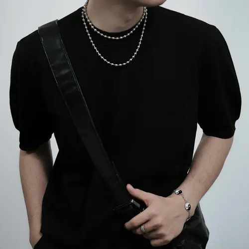 Jewelry Silver Ball Bead Necklace – Stacked Hip-Hop Chain Size ONE SIZE - 3 Thumbnail