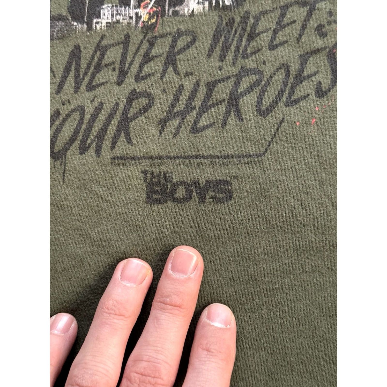Port & Company The Boys The Seven Never Meet Your Heroes TV Show Promo T Shirt Green L Size US L / EU 52-54 / 3 - 3 Thumbnail