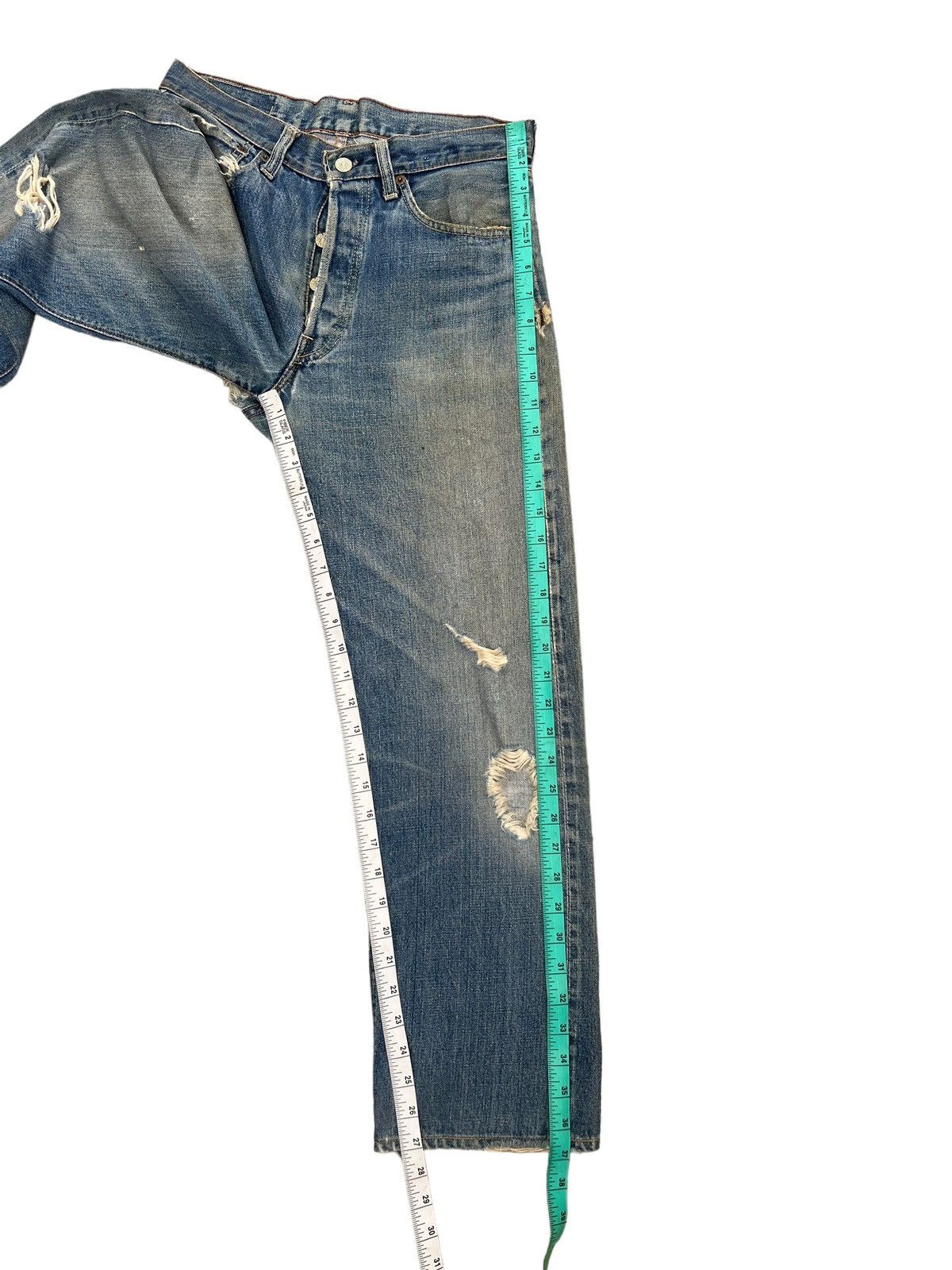 Levi's Trashed Vintage 70s Levi’s 501 Big E #6 Denim Redline Jeans Size US 30 / EU 46 - 5 Thumbnail