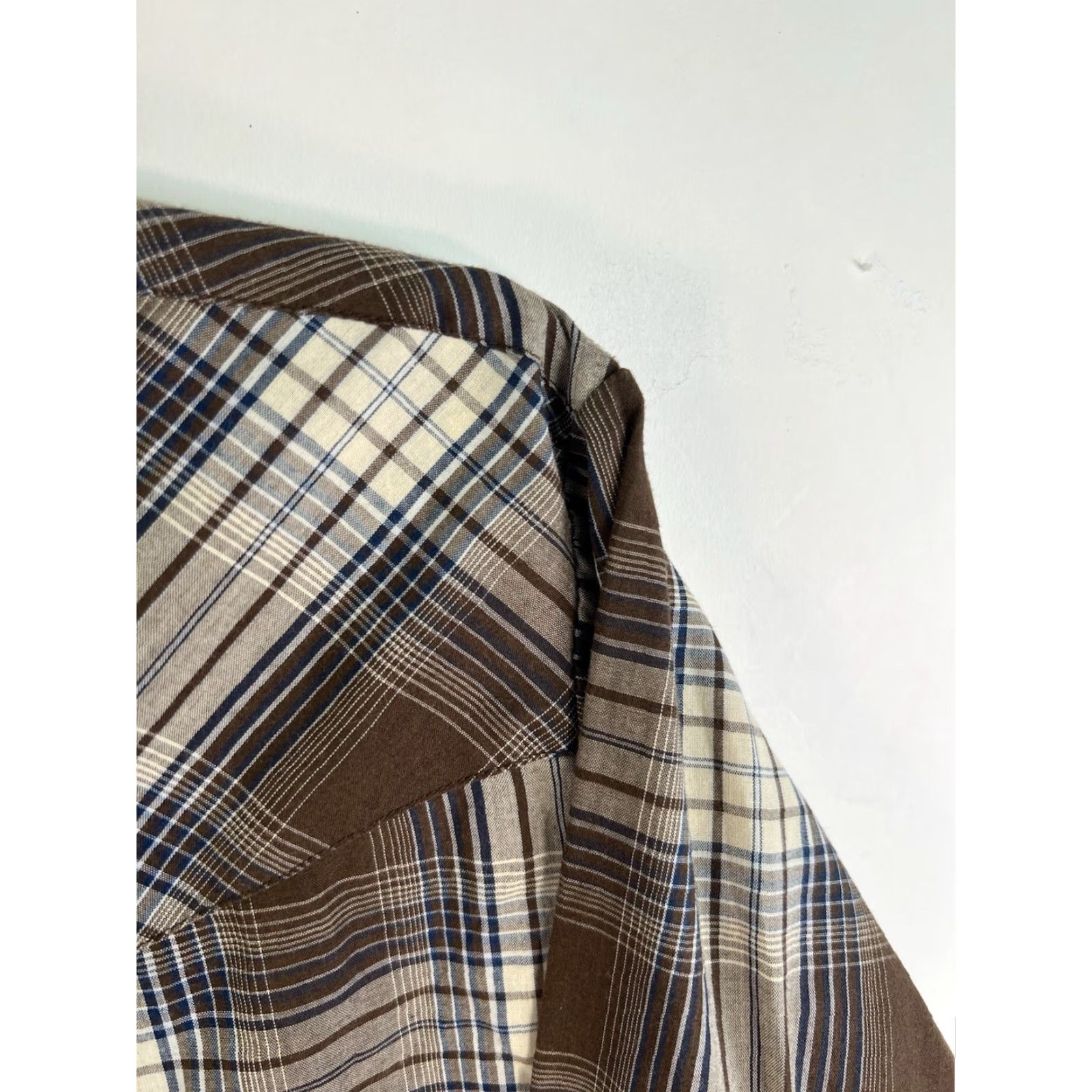 Vintage Plains Western Wear Plaid Snap Shirt Mens 2XL Brown Long Sleeve Casual Size US XXL / EU 58 / 5 - 2 Thumbnail