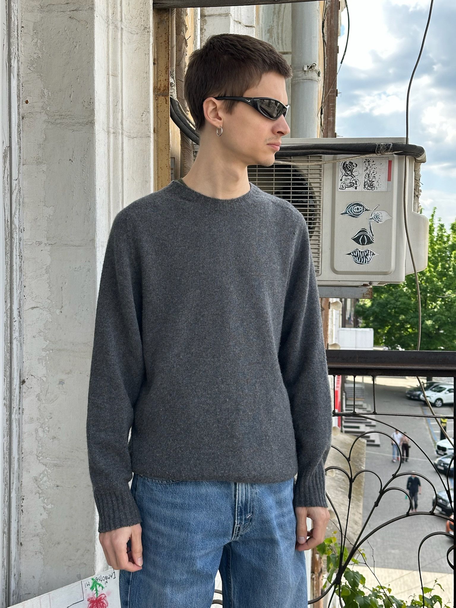 Officine Generale Officine Generale Merino Wool Crew Neck Sweater Luxury Size US M / EU 48-50 / 2 - 1 Thumbnail