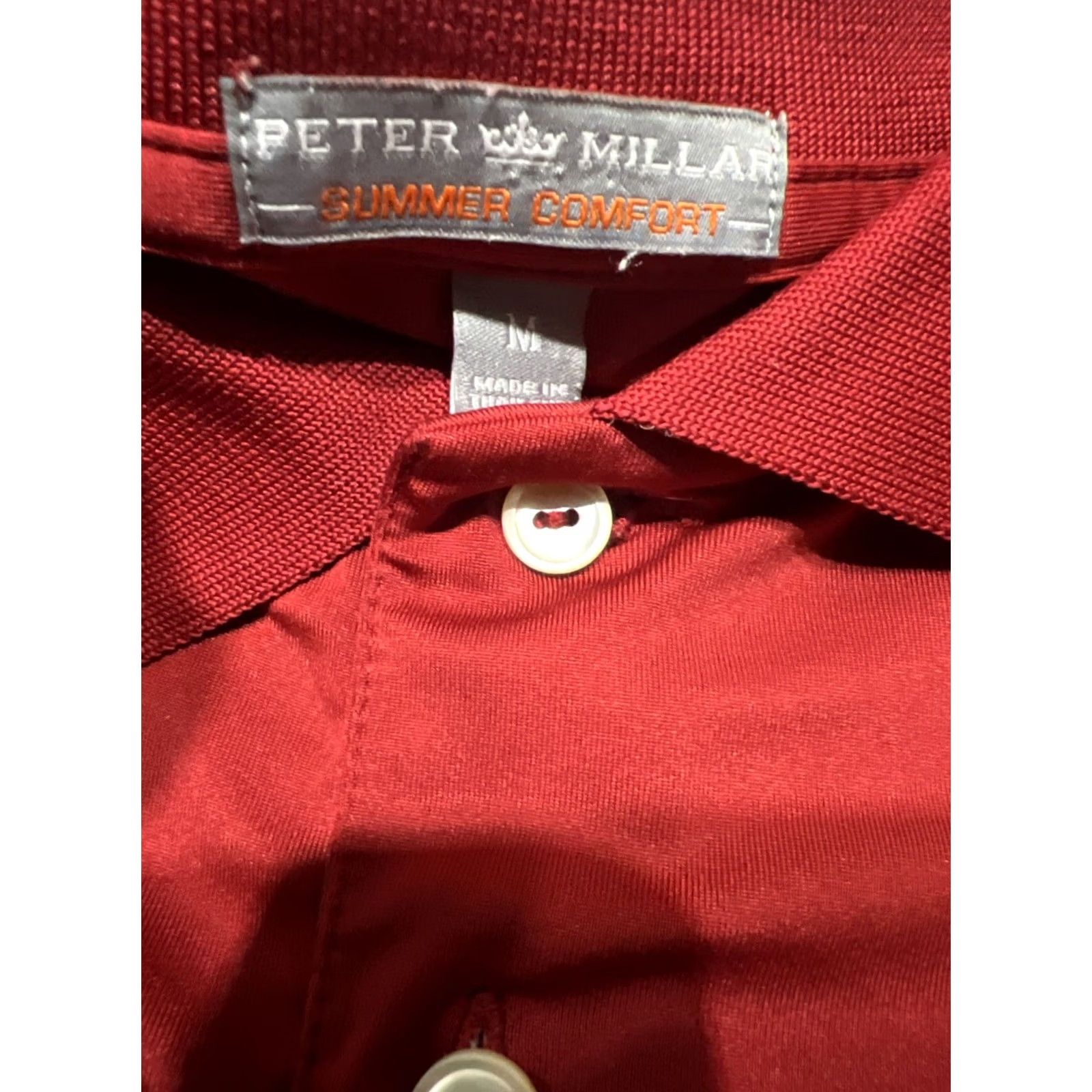 Peter Millar Peter Millar Polo Shirt Men's M Short Sleeve Burgundy Red Regular Fit Size US M / EU 48-50 / 2 - 6 Thumbnail