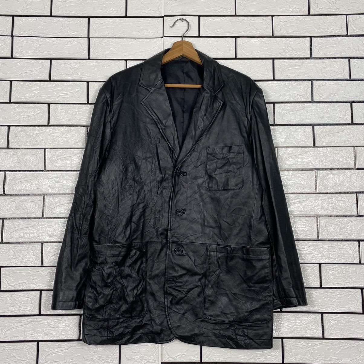 Japanese Brand 📌Vintage Leather Jacket Biker Mano di Italiani Issey Miyake Size US L / EU 52-54 / 3 - 2 Thumbnail