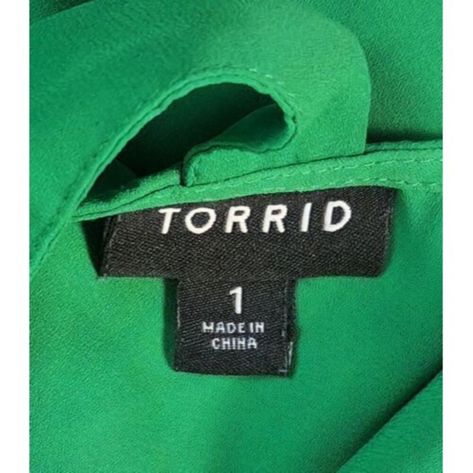 Torrid Torrid Size 1 Blouse Abbey Georgette Cage Back Top Green Size XL / US 12-14 / IT 48-50 - 4 Thumbnail