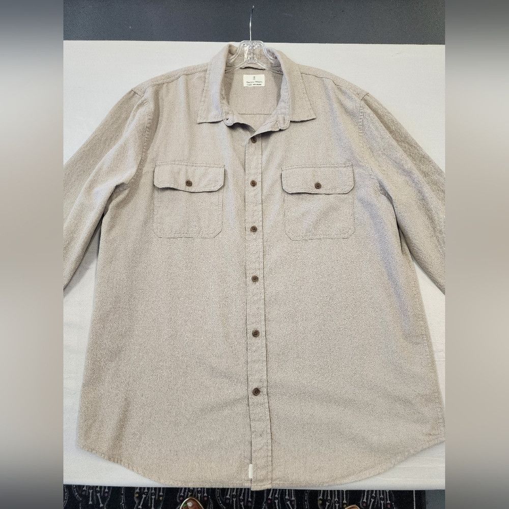 Other Mutual Weave Beige Button-Up Shirt Long Sleeve, sz XL Size US XL / EU 56 / 4 - 9 Thumbnail