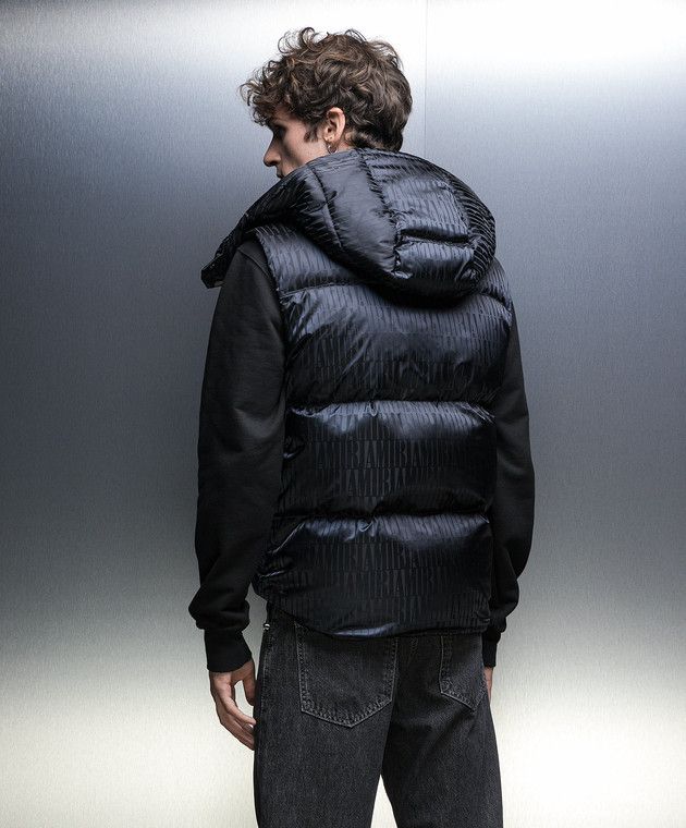 Amiri o1w1db10125 Monogram Jacquard Nylon Down Vest in Black Size US L / EU 52-54 / 3 - 4 Thumbnail