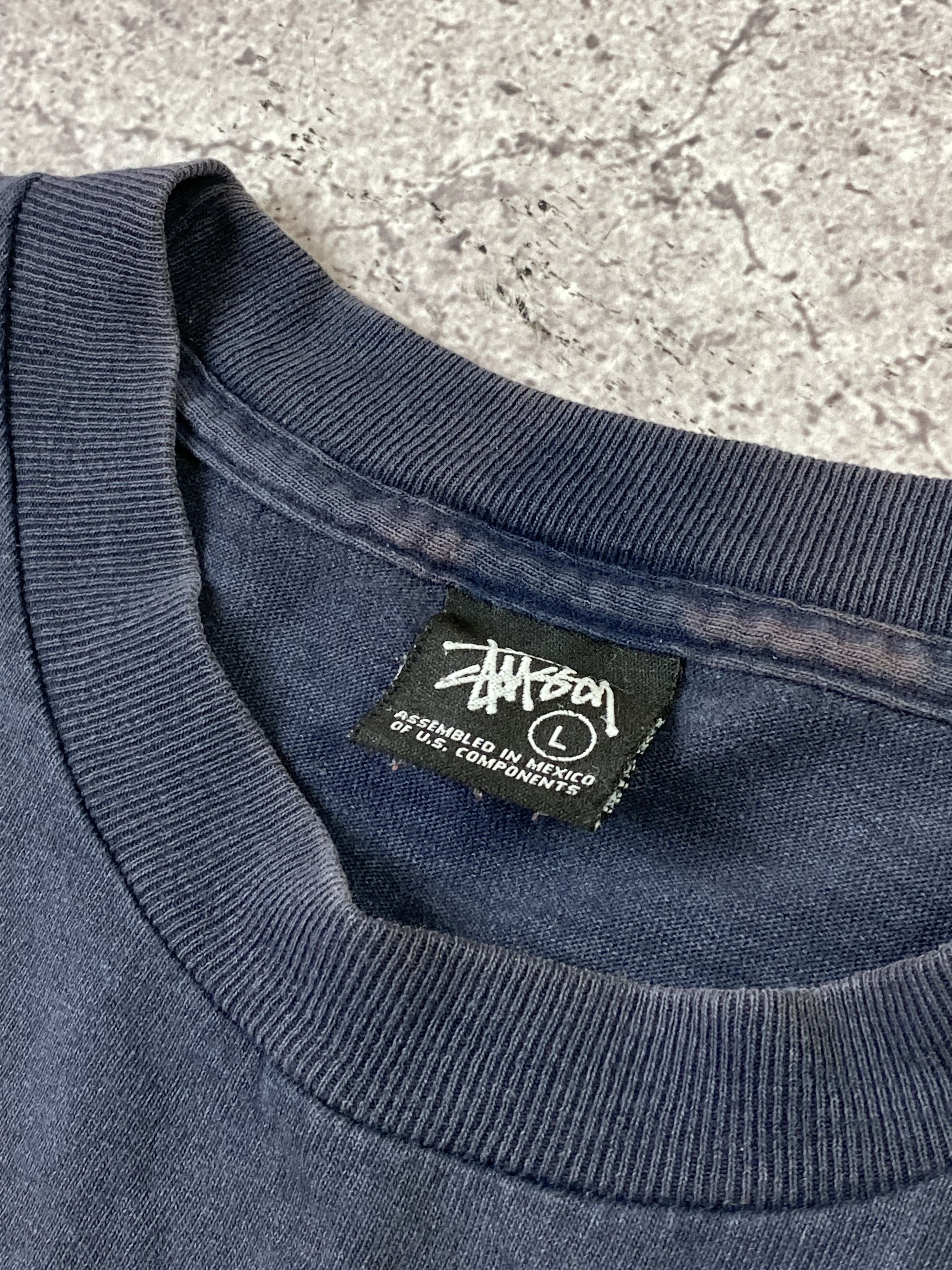 Stussy × Vintage RARE Vintage 90s STUSSY Train Graphite Big Logo T Shirt Size US L / EU 52-54 / 3 - 4 Thumbnail