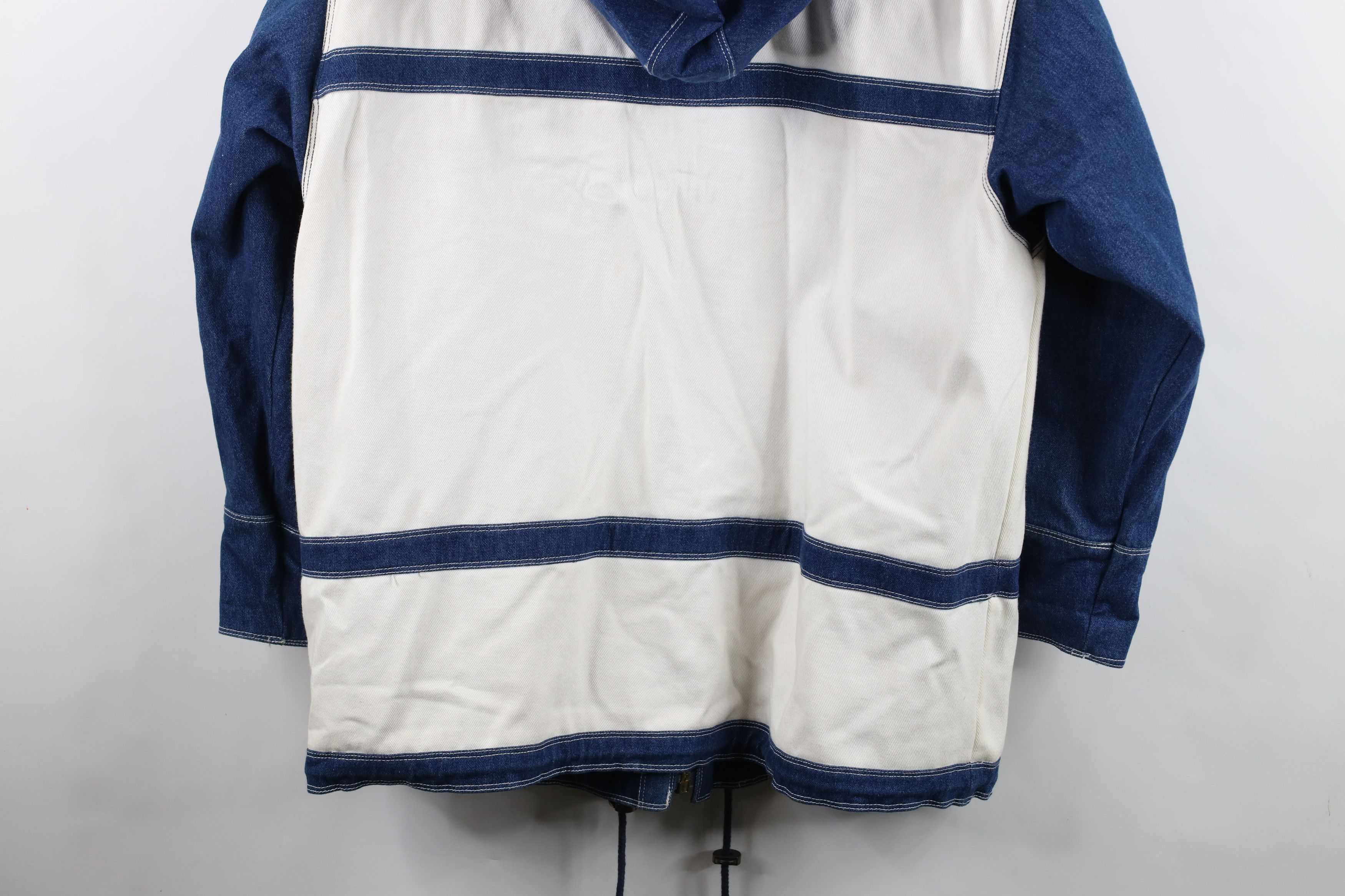 Vintage Vintage 90s Streetwear Hook Clasp Denim Hooded Parka Jacket Size XL / US 12-14 / IT 48-50 - 14 Thumbnail