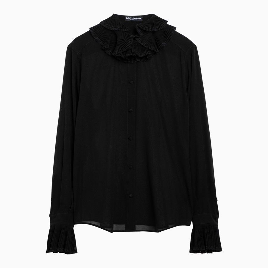 Dolce & Gabbana o1d2blof0824 Silk Shirts in Black Size XS / US 0-2 / IT 36-38 - 1 Thumbnail