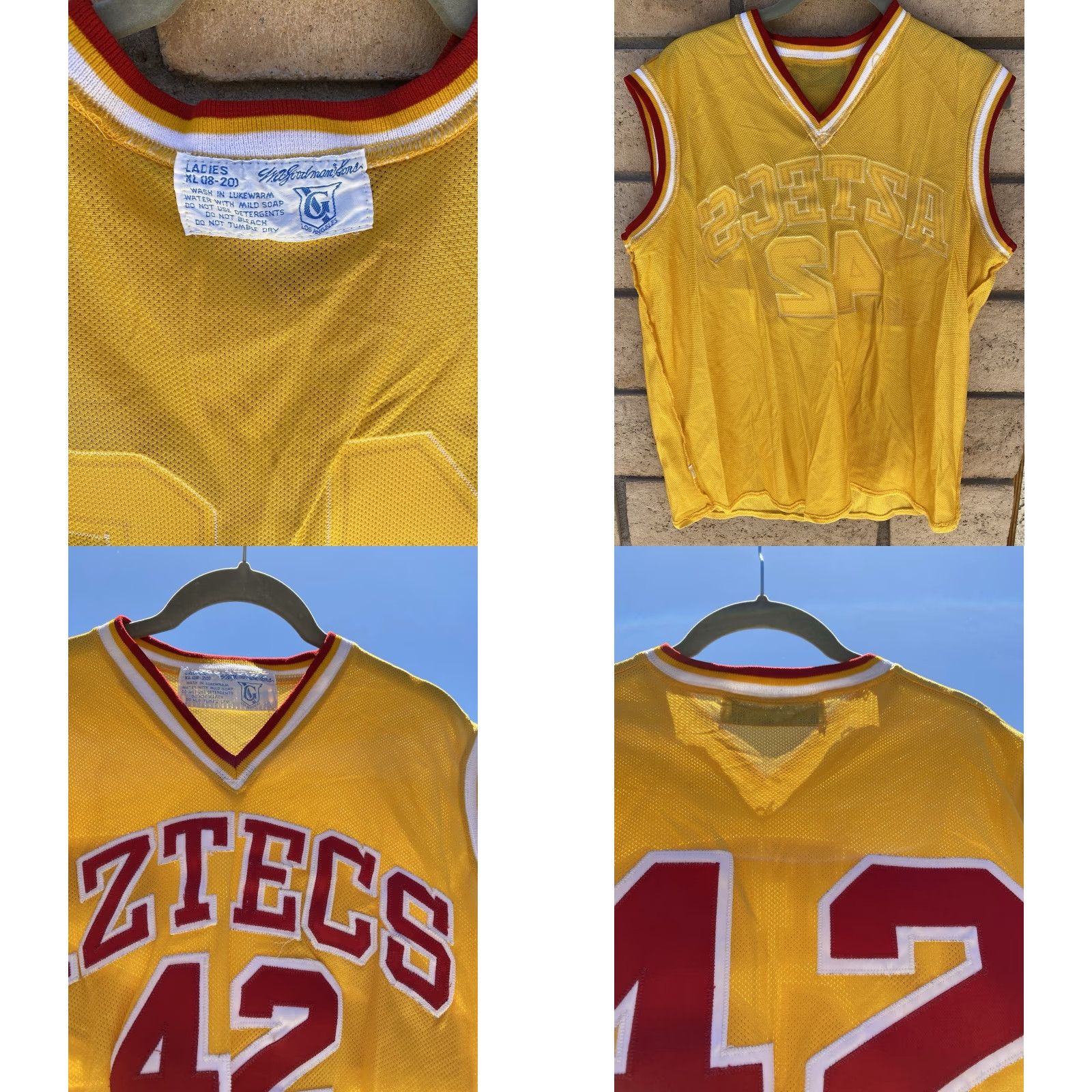 Vintage VINTAGE WA Goodman Sons Aztecs 42 Jersey Ladies Shirt XL LA Los Angeles V Neck Shirt Womens XL Aztecs 42 Jersey Size XL / US 12-14 / IT 48-50 - 9 Thumbnail
