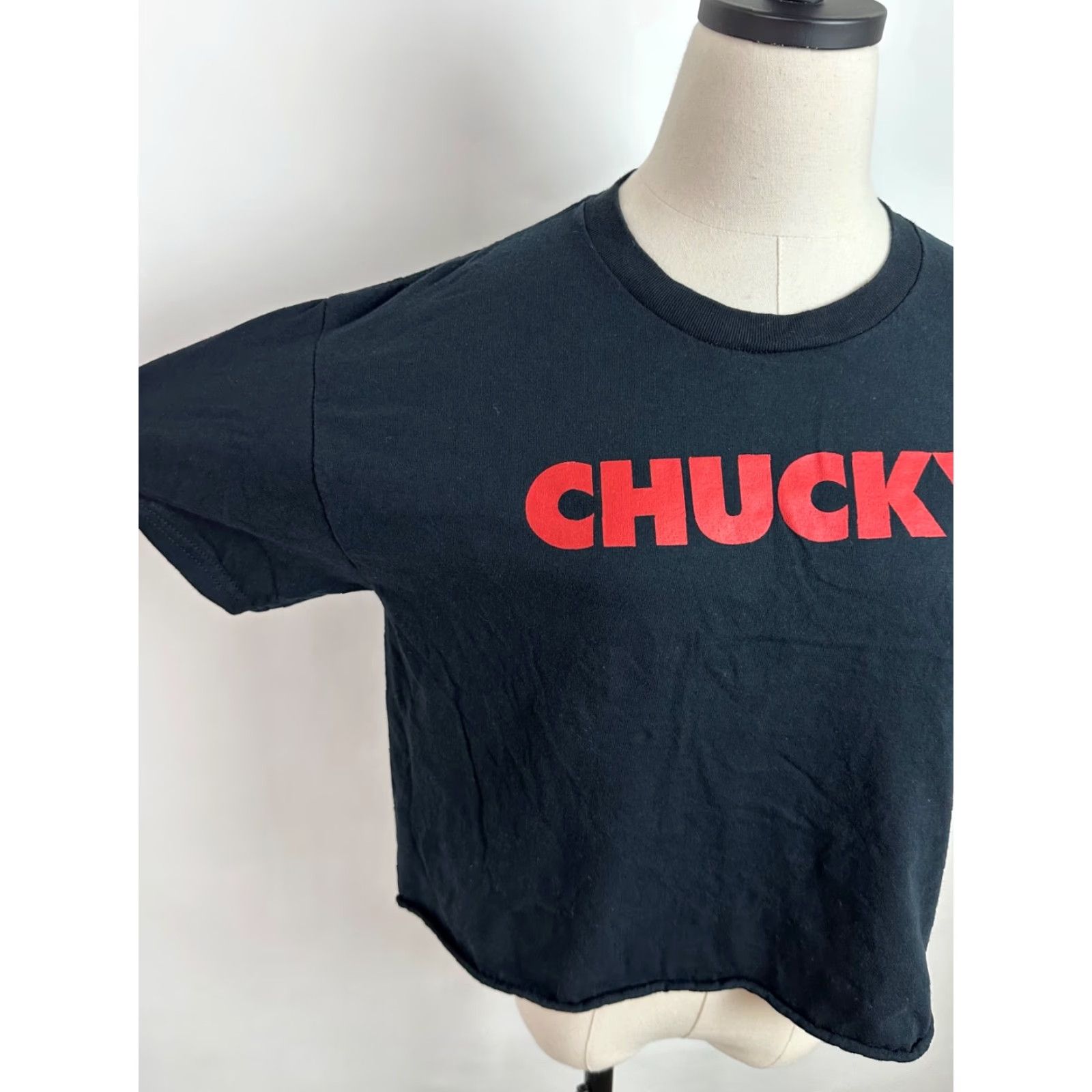 Etro Chucky Shirt Unisex Large CROPPED T-shirt Horror Tee Halloween Black Shirt Size L / US 10 / IT 46 - 4 Thumbnail