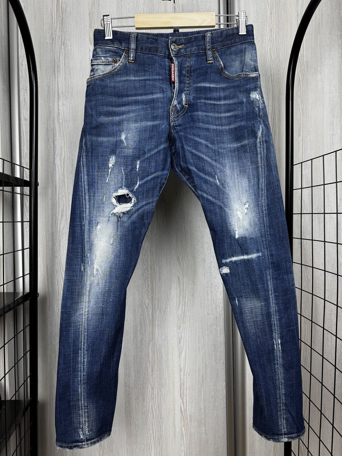 Dsquared2 Sexy Twist Jean Distressed Faded Denim Pants