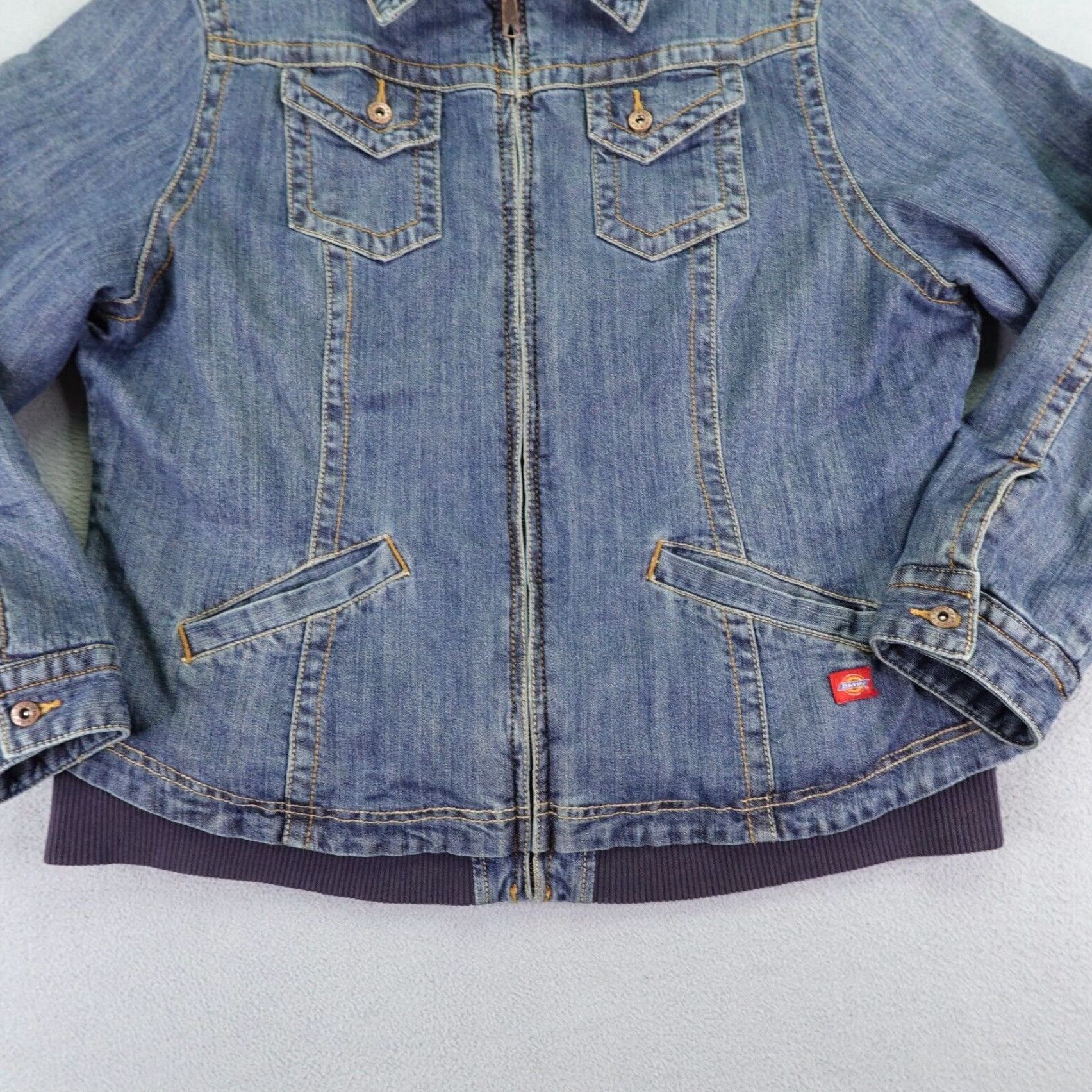 Dickies Vintage Dickies Jacket Women XL Blue Denim Quilted Red Tag Trucker Y2K Size 40" / US 18 - 3 Thumbnail