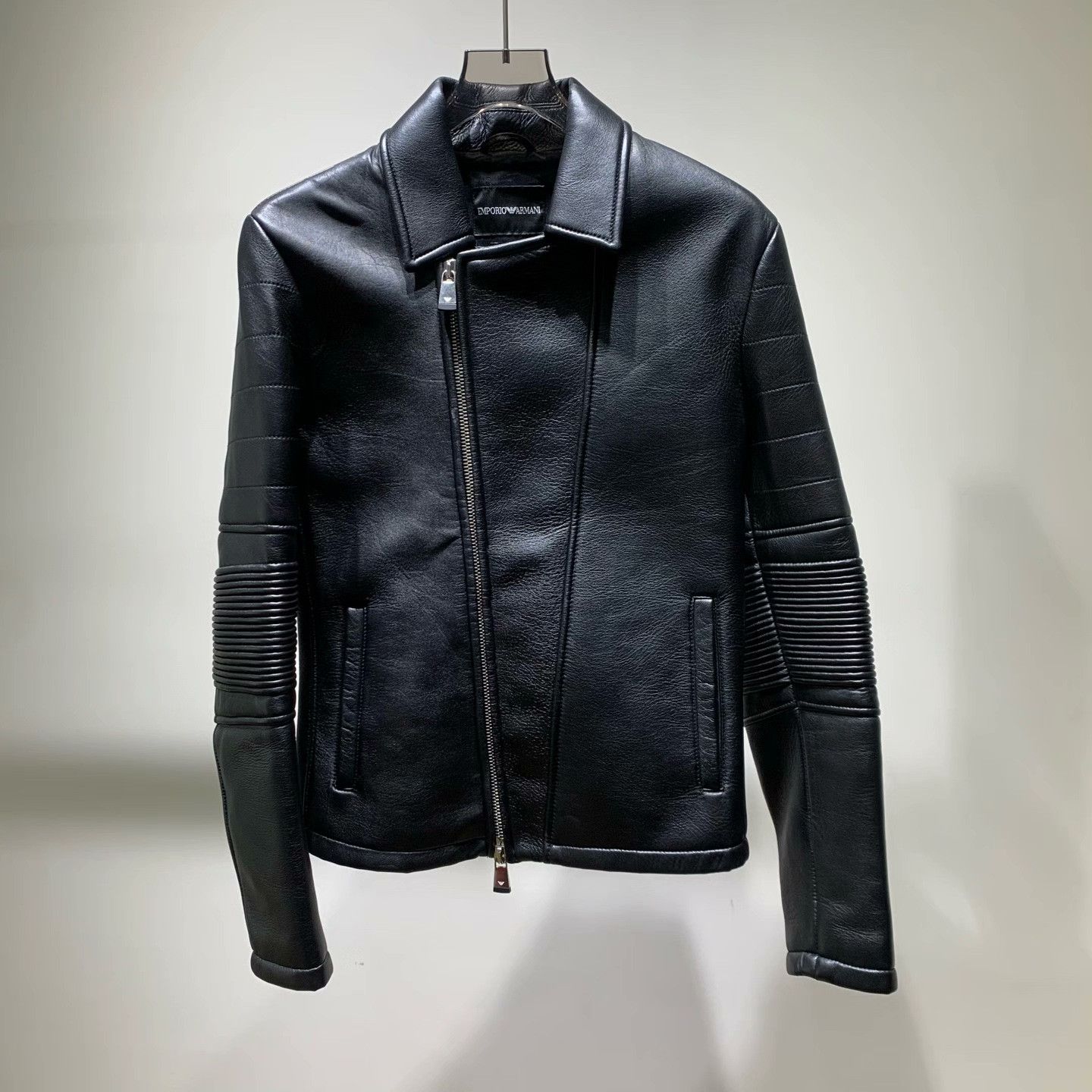 Armani Armani Black Leather Jacket 48 Men Size US XL / EU 56 / 4 - 1 Thumbnail