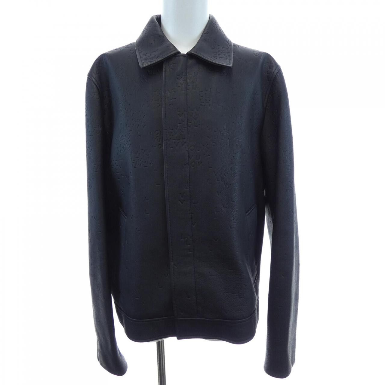 Louis Vuitton Louis Vuitton Louis Vuitton Damier Spread Leather Jacket Leather Outerwear HNL08WRMT DUTY FREE for USA Size ONE SIZE - 1 Thumbnail